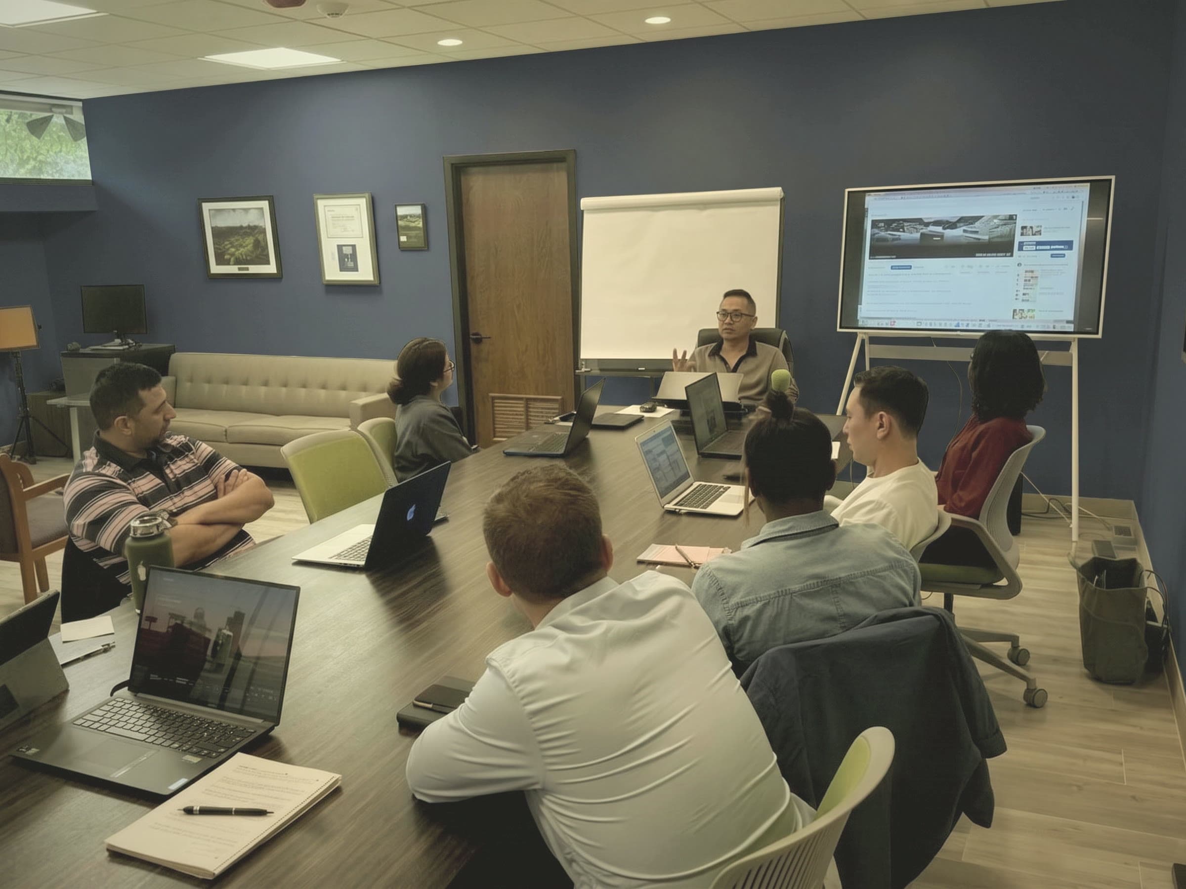 Practice owners working through offers at the boardroom table