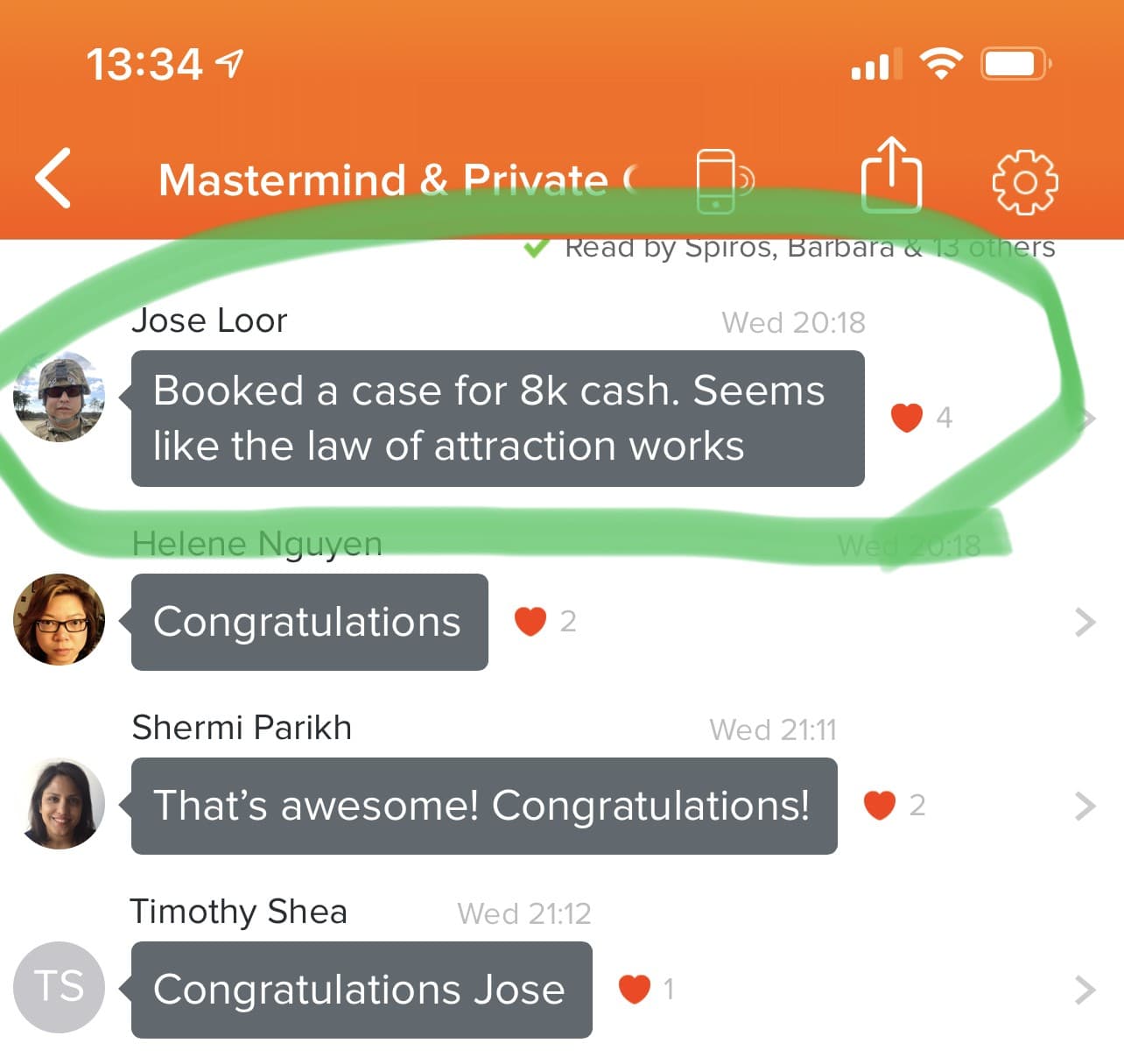Member post: booked an $8,000 cash case